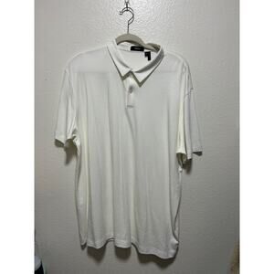 Theory Polo Shirt White Short Sleeve Collared Preppy Size XXL